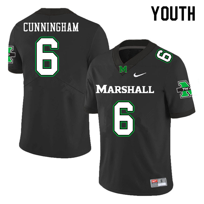Youth #6 Cade Cunningham Marshall Thundering Herd College Football Jerseys Sale-Black - Click Image to Close